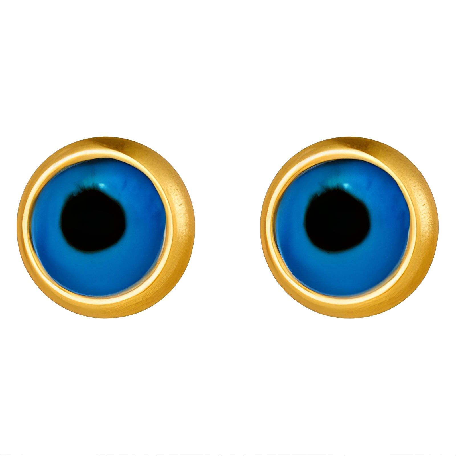 Evil Eyes Earrings, 18K Gold Plated Steel