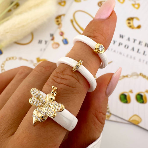 Bee Ring, 18K Gold Plated Steel