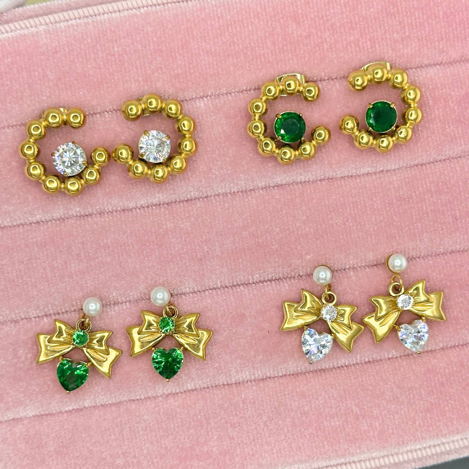 Earrings, 18K Gold Plated Steel