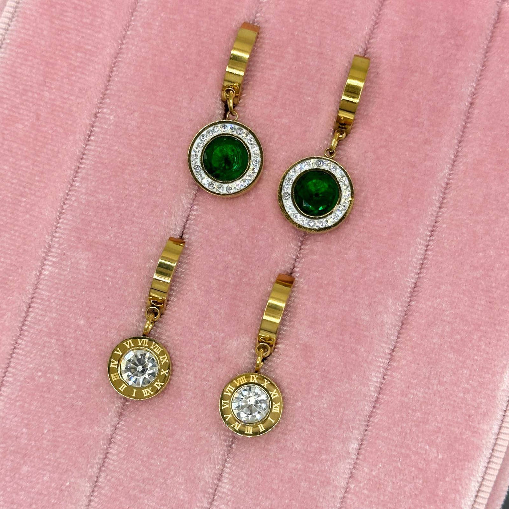 Earrings, 18K Gold Plated Steel
