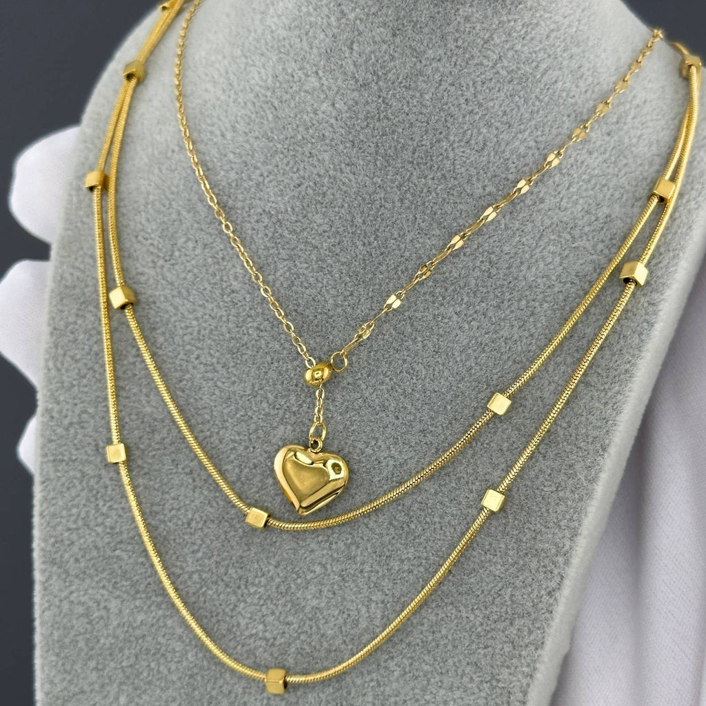 Necklace, 18K Gold Plated Steel