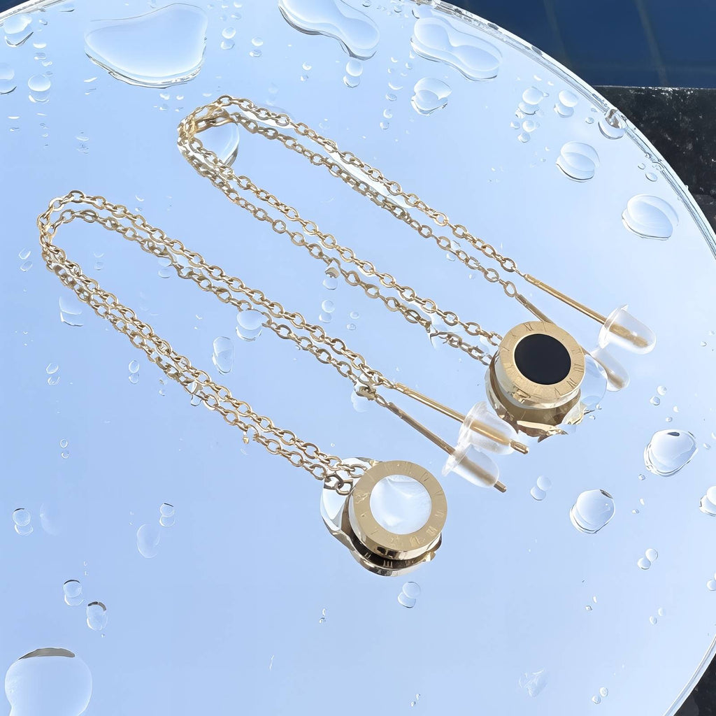 Earrings, 18K Gold Plated Steel