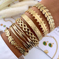 Leaves Bracelet, 18K Gold Plated Steel