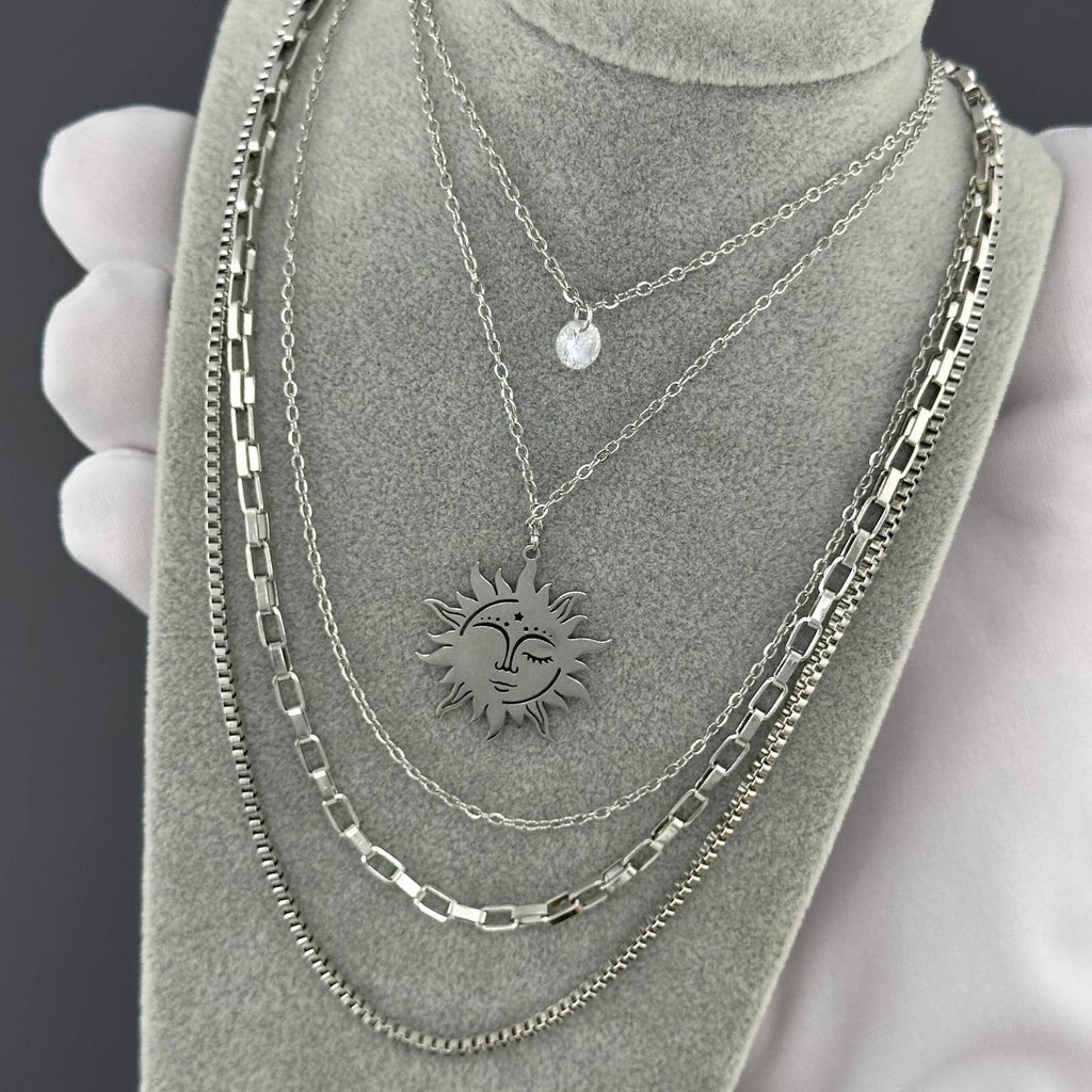 Sun Necklace, Stainless Steel