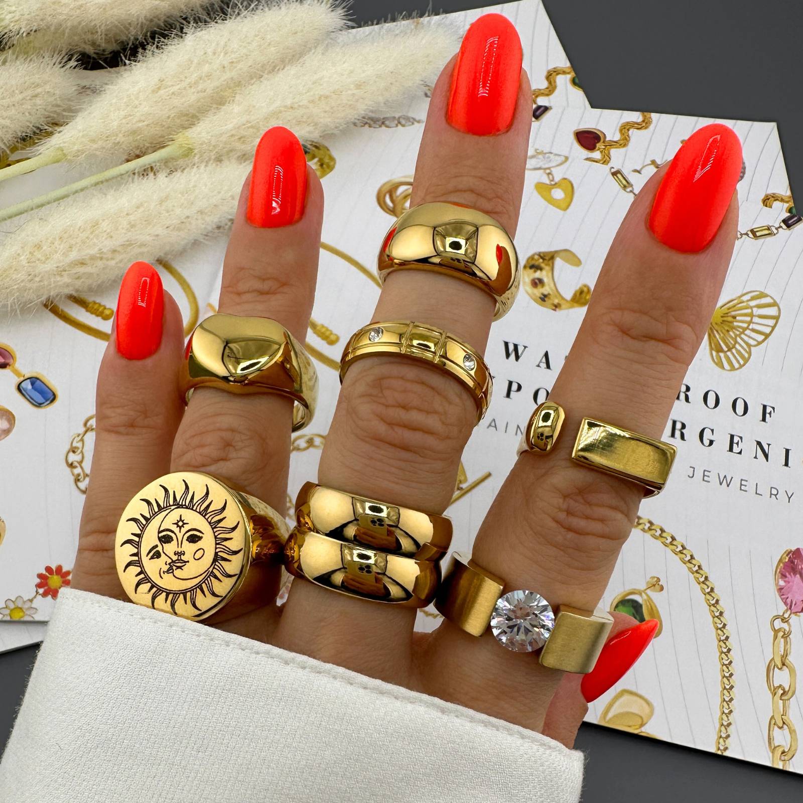 Heart Ring, 18K Gold Plated Steel