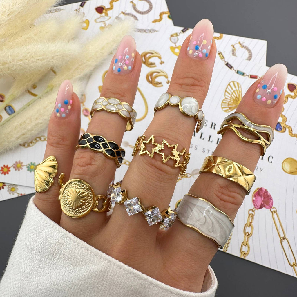 Ring, 18K Gold Plated Steel