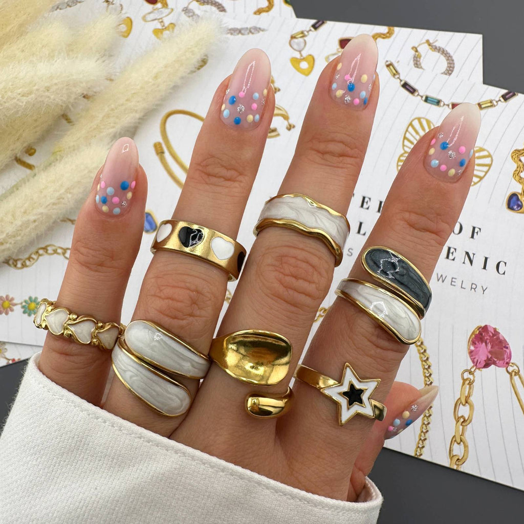 Stars Ring, 18K Gold Plated Steel