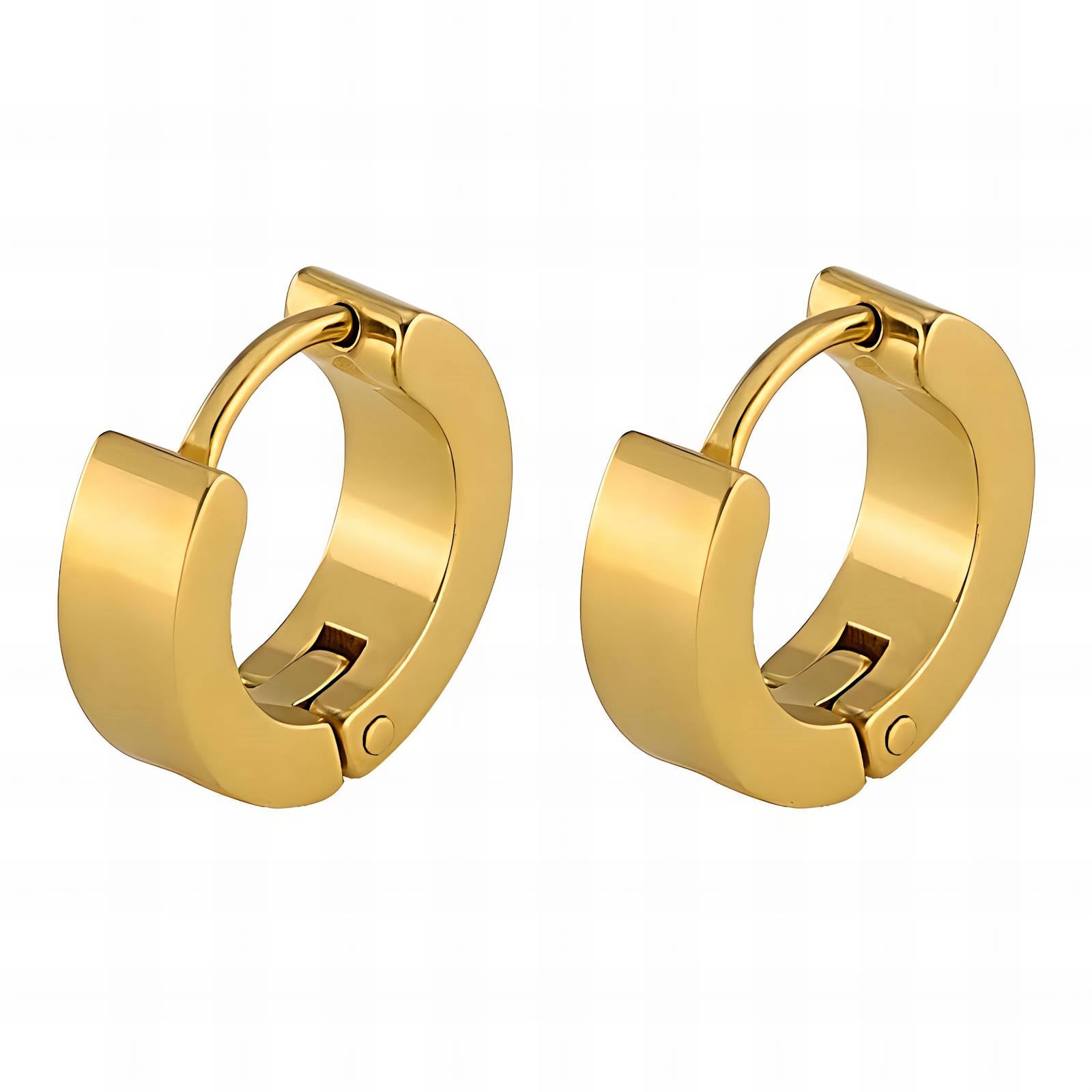Earrings, 18K Gold Plated Steel