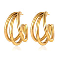 Earrings, 18K Gold Plated Steel