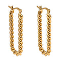 Earrings, 18K Gold Plated Steel