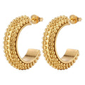 Earrings, 18K Gold Plated Steel