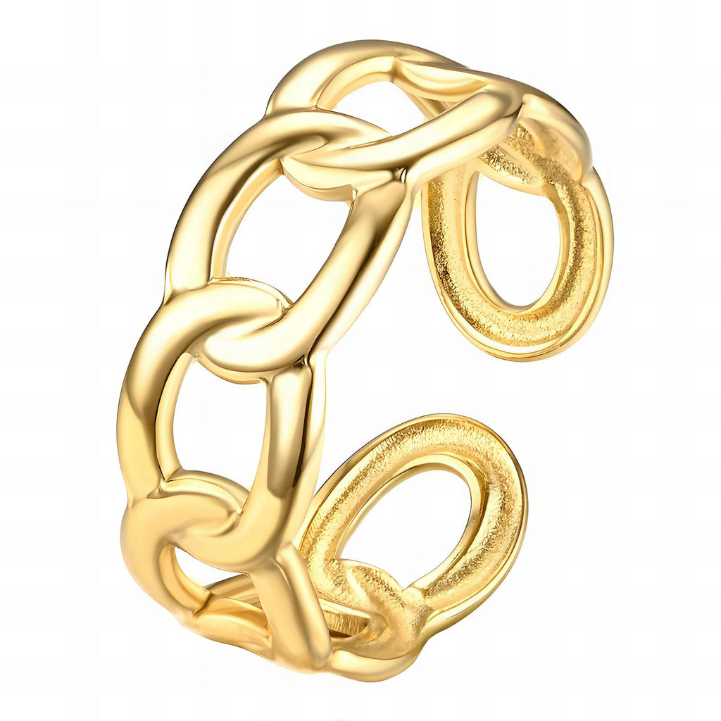 Ring, 18K Gold Plated Steel