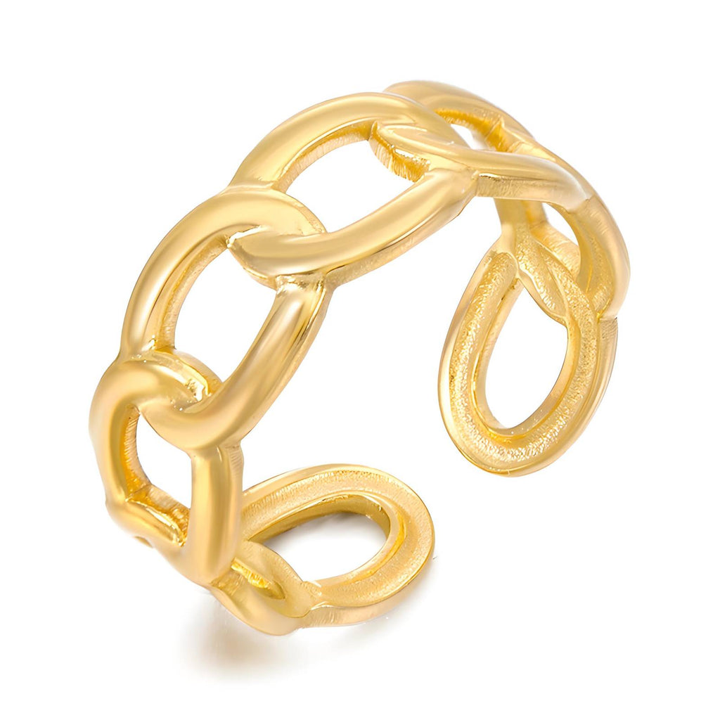 Ring, 18K Gold Plated Steel