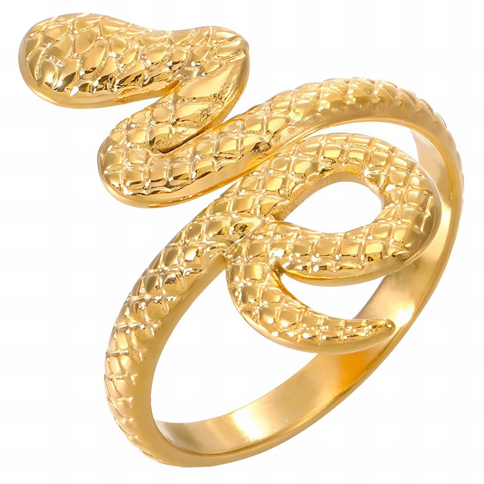 Snake Ring, 18K Gold Plated Steel