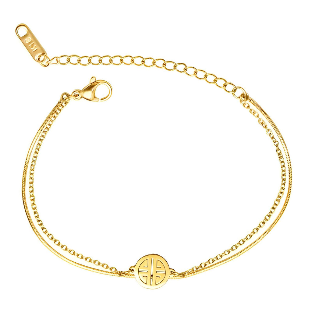 Bracelet, 18K Gold Plated Steel
