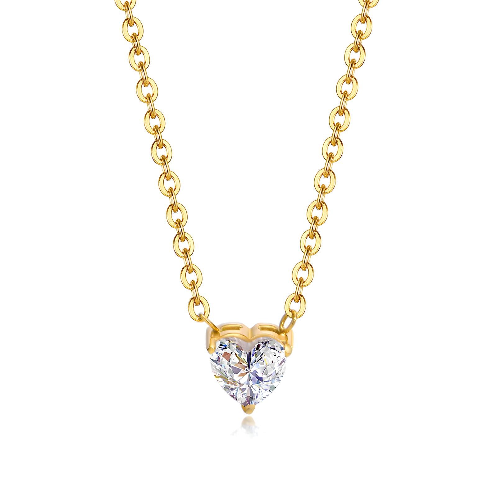 Hearts Necklace, 18K Gold Plated Steel