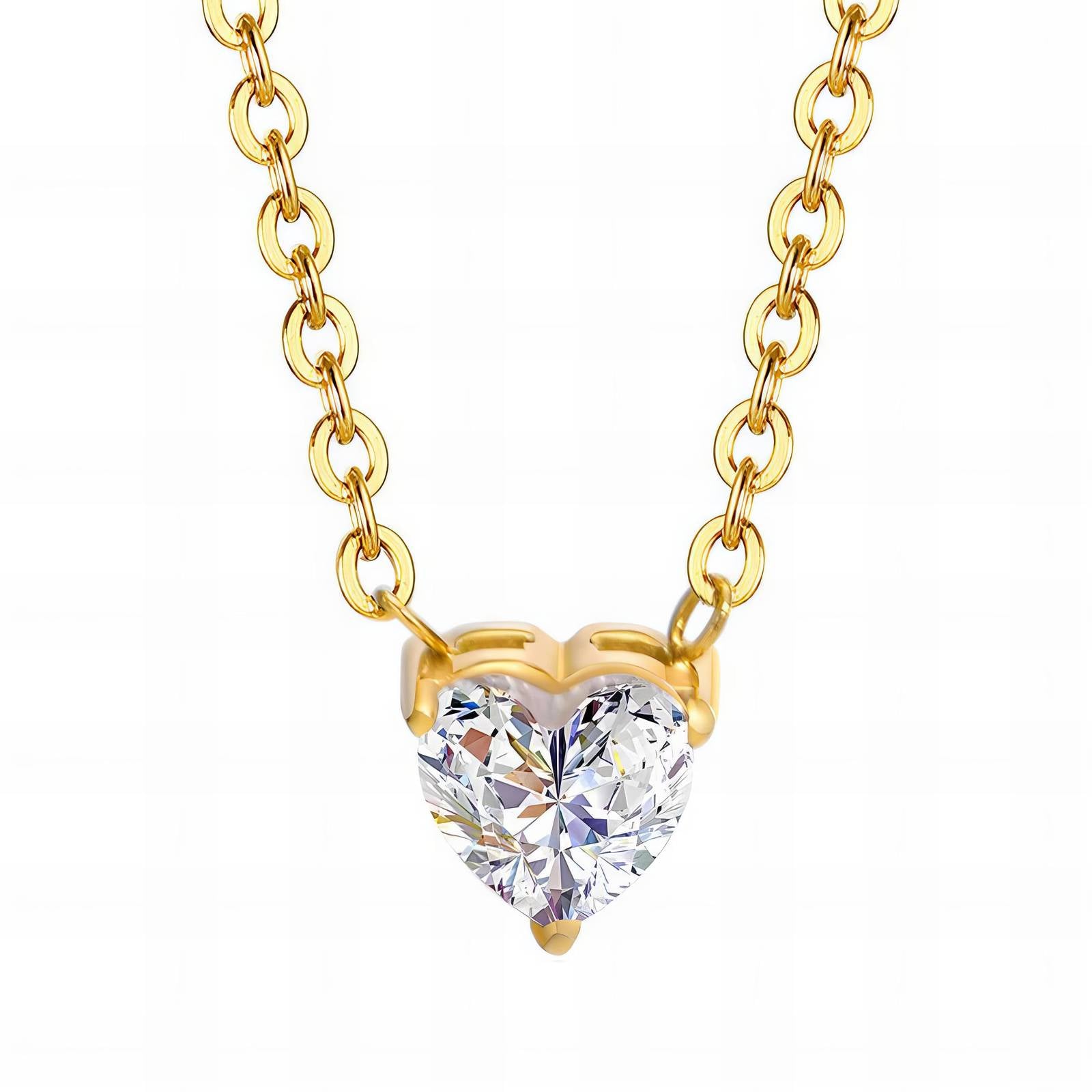 Hearts Necklace, 18K Gold Plated Steel