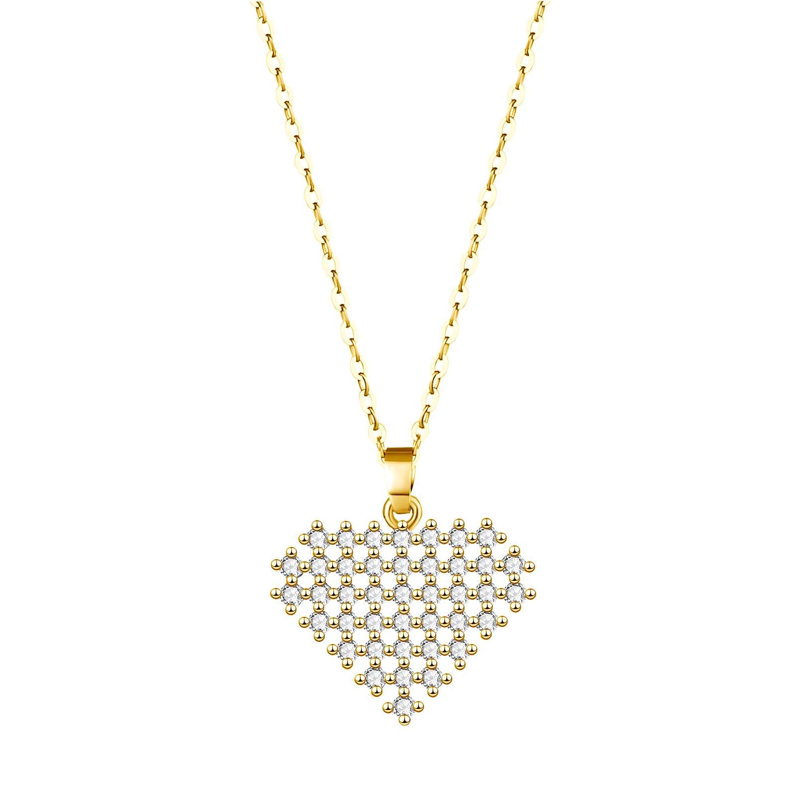 Heart Necklace, 18K Gold Plated Steel
