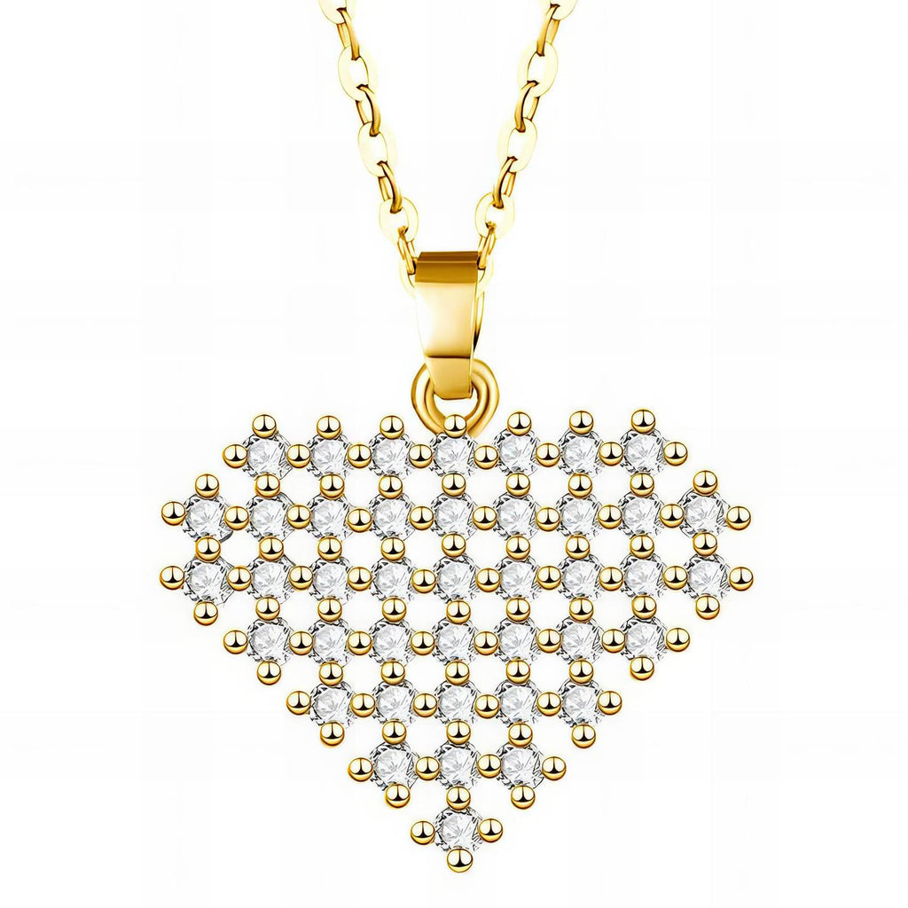 Heart Necklace, 18K Gold Plated Steel