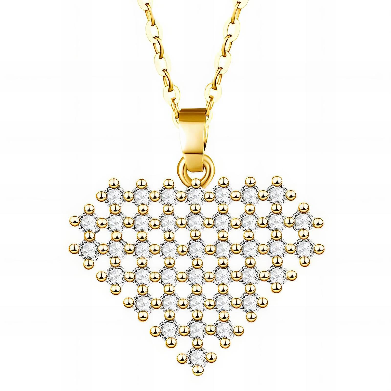 Heart Necklace, 18K Gold Plated Steel
