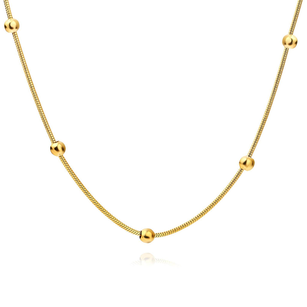 Necklace, 18K Gold Plated Steel
