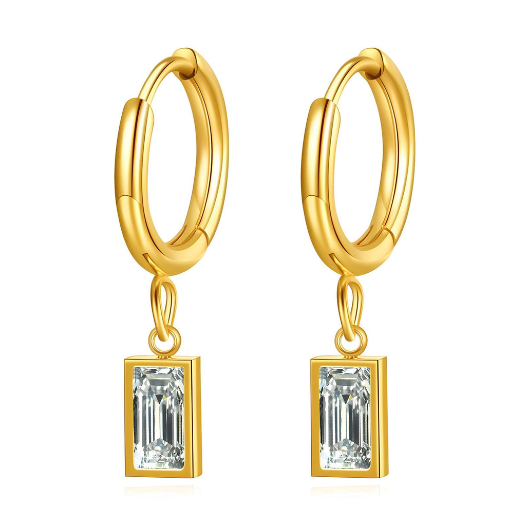 Earrings, 18K Gold Plated Steel