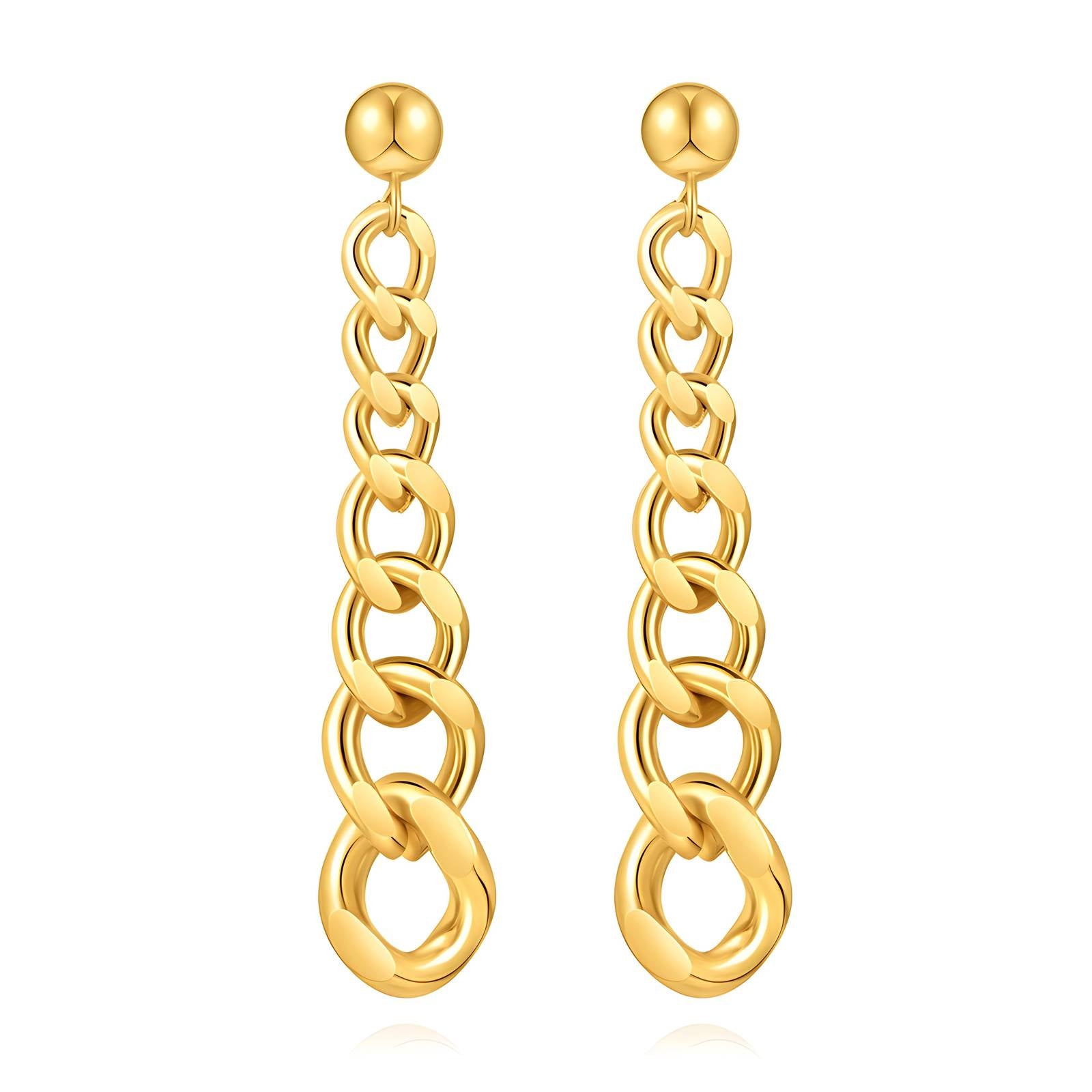 Earrings, 18K Gold Plated Steel