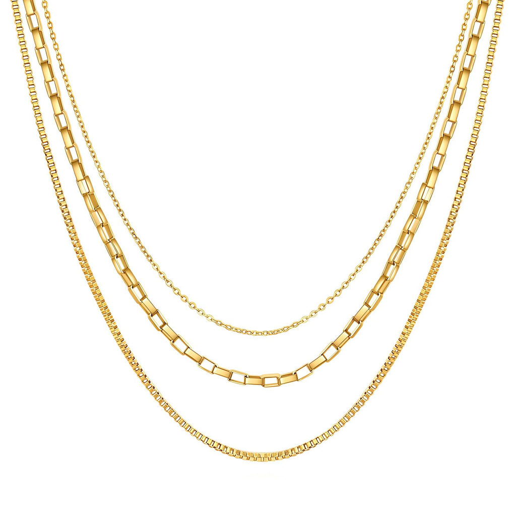 Necklace, 18K Gold Plated Steel