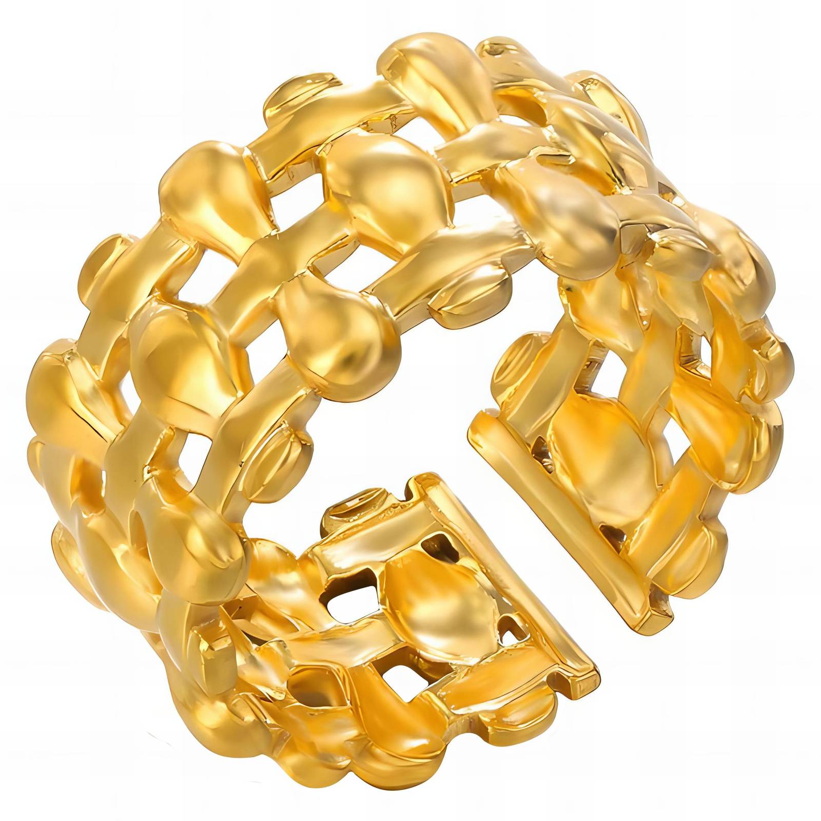 Ring, 18K Gold Plated Steel