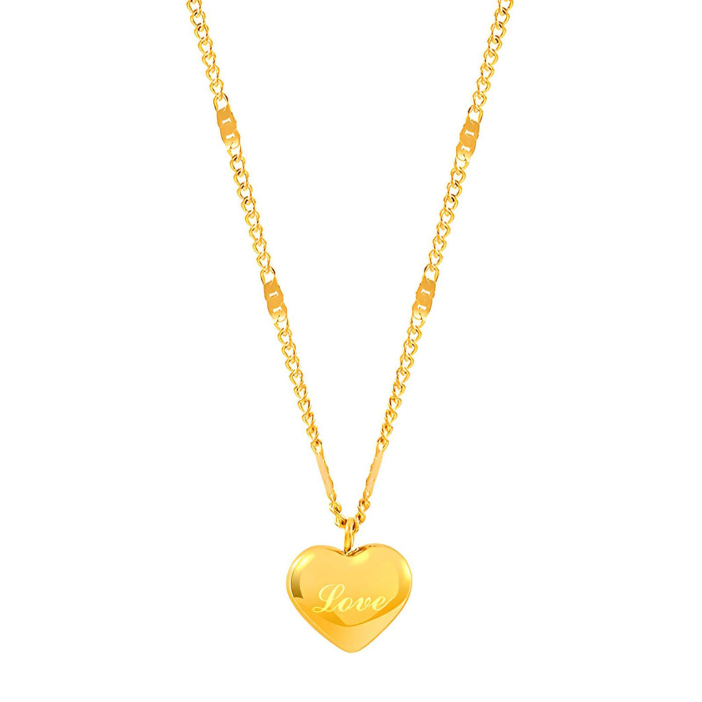 Heart Necklace, 18K Gold Plated Steel