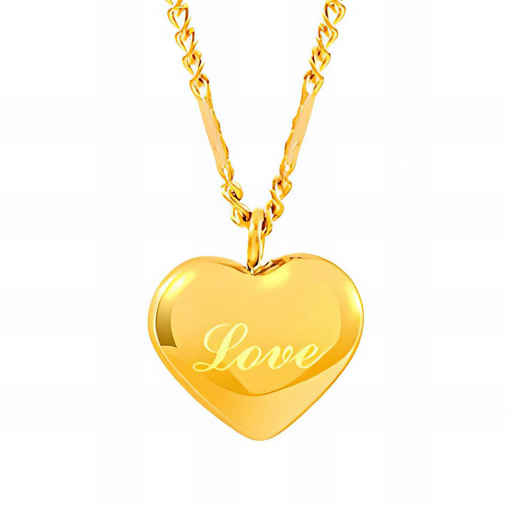 Heart Necklace, 18K Gold Plated Steel