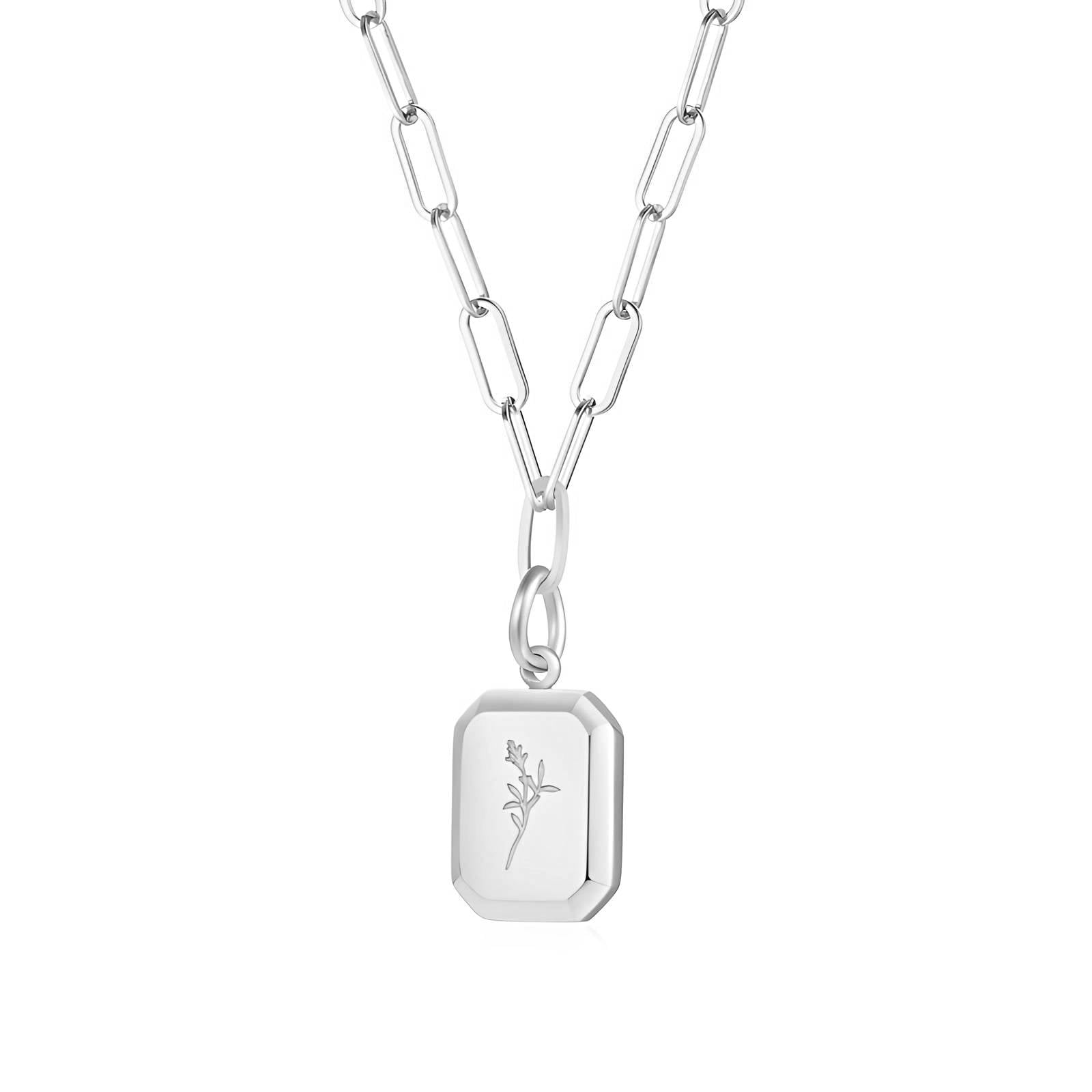 Flower Necklace, Stainless Steel