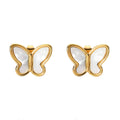 Butterflies Earrings, 18K Gold Plated Steel
