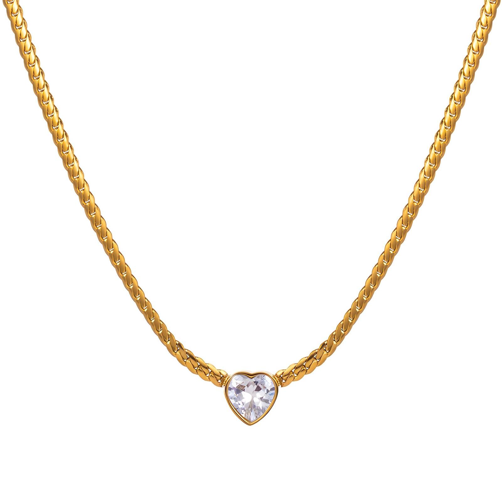 Hearts Necklace, 18K Gold Plated Steel