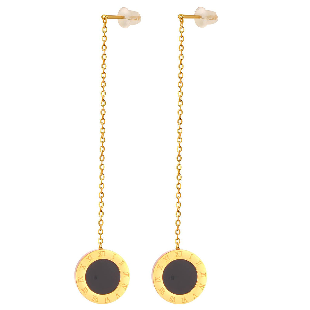 Earrings, 18K Gold Plated Steel