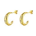 Earrings, 18K Gold Plated Steel