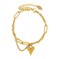 Hearts Bracelet, 18K Gold Plated Steel