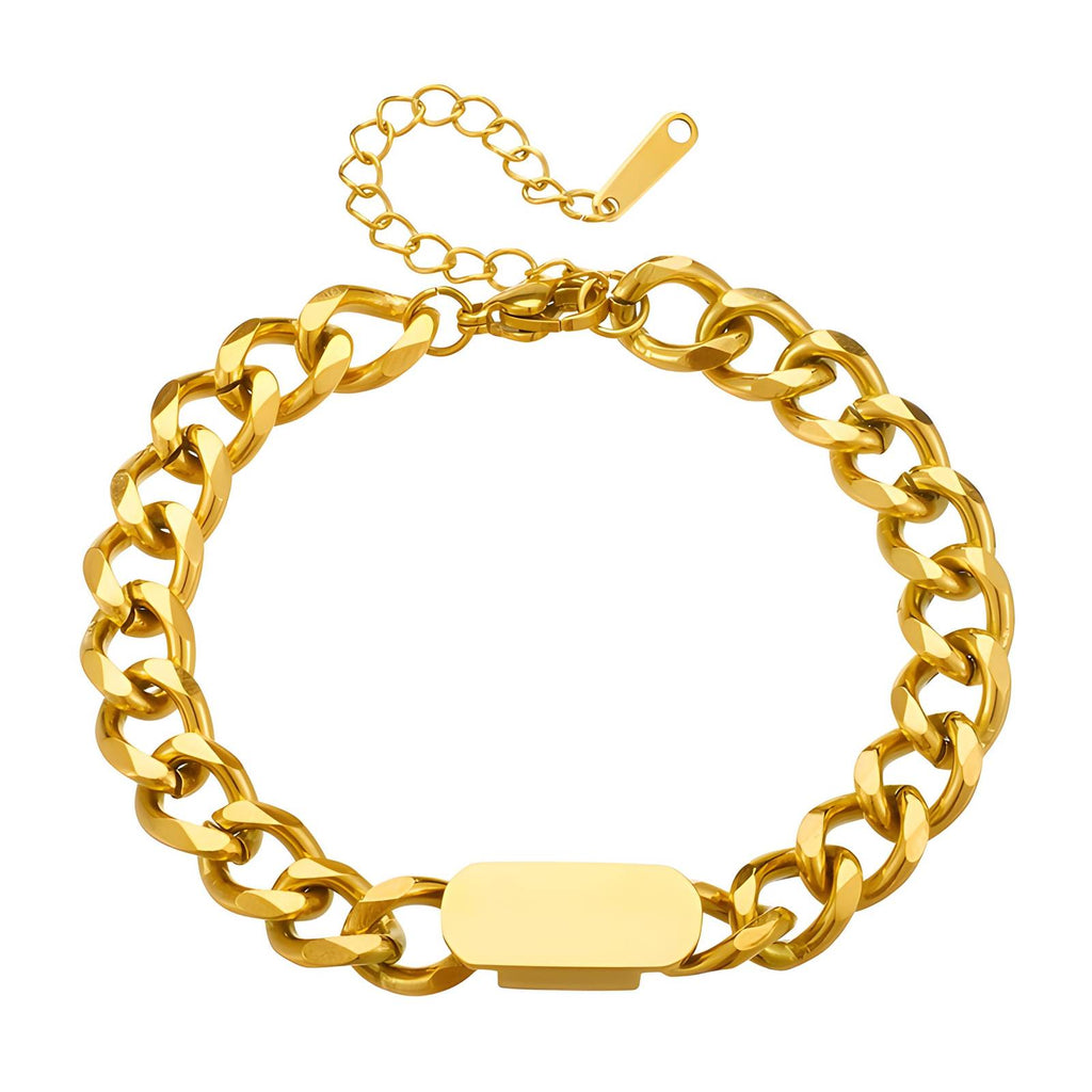 Bracelet, 18K Gold Plated Steel