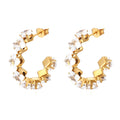 Earrings, 18K Gold Plated Steel