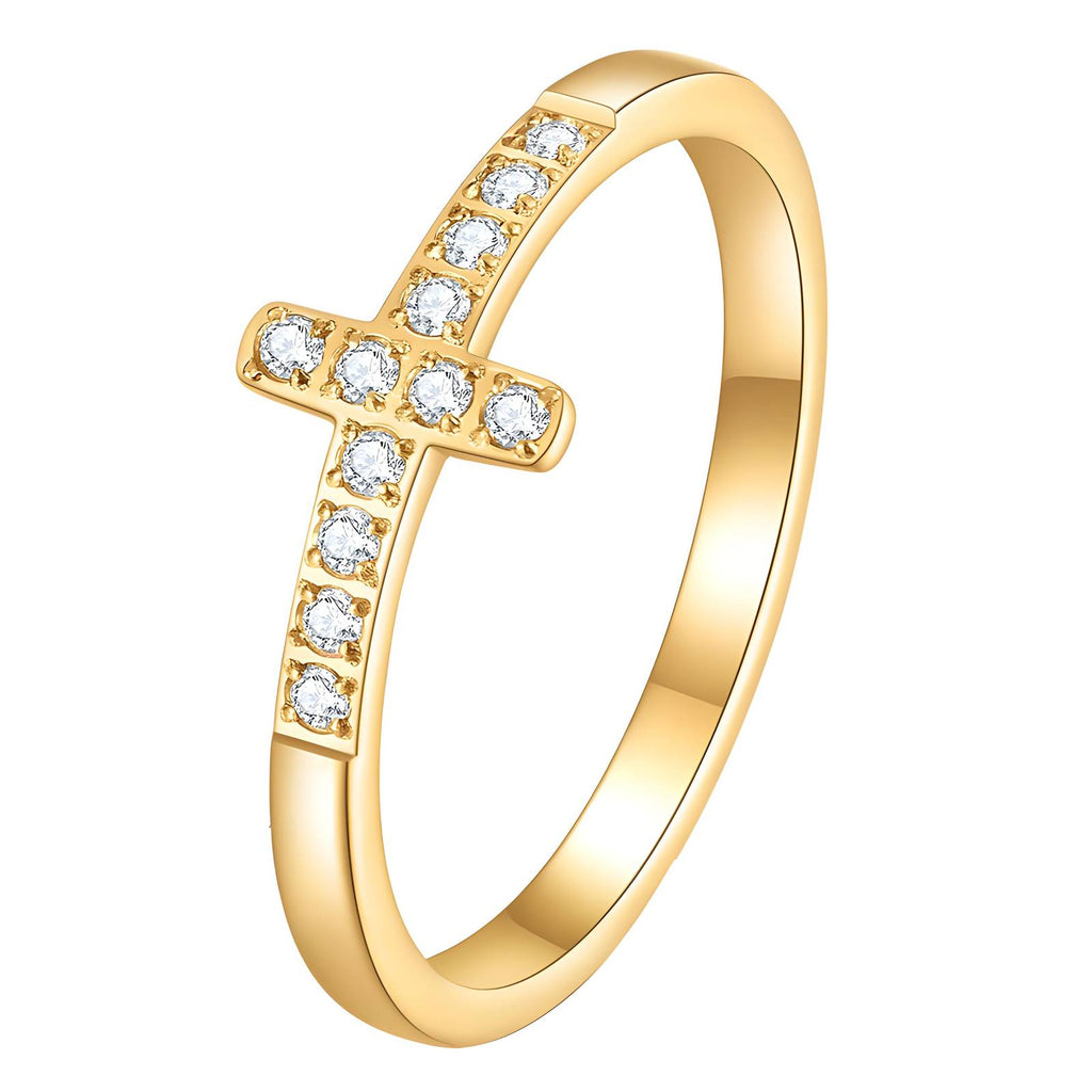 Crosses Ring, 18K Gold Plated Steel