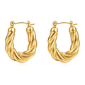 Earrings, 18K Gold Plated Steel