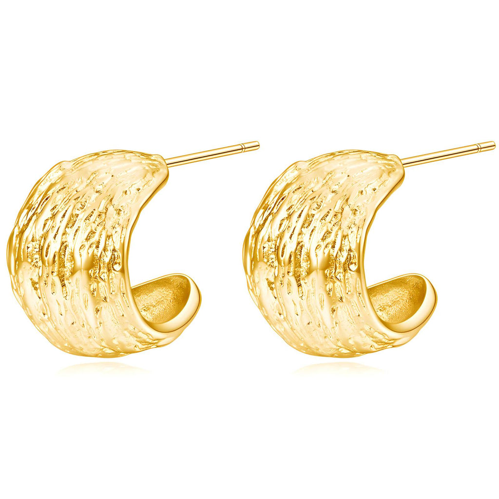 Earrings, 18K Gold Plated Steel