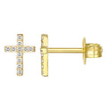 Crosses Earrings, 18K Gold Plated Steel