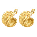 Earrings, 18K Gold Plated Steel