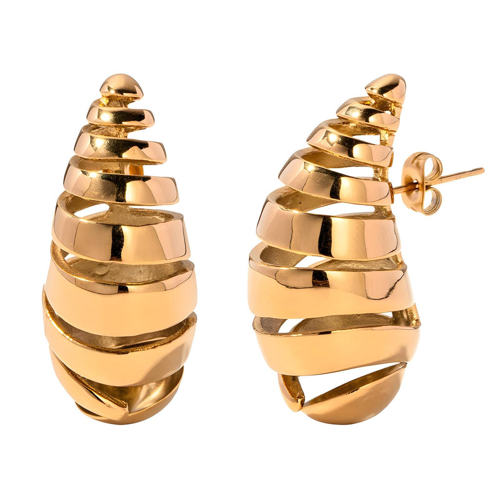 Teardrops Earrings, 18K Gold Plated Steel