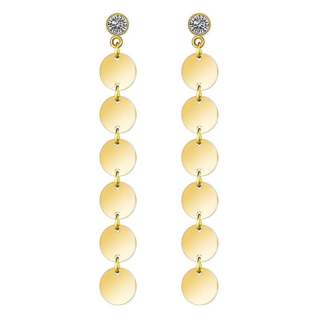 Earrings, 18K Gold Plated Steel