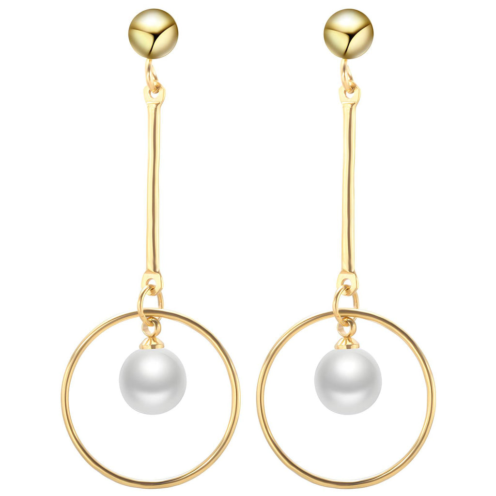 Earrings, 18K Gold Plated Steel