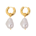 Earrings, 18K Gold Plated Steel