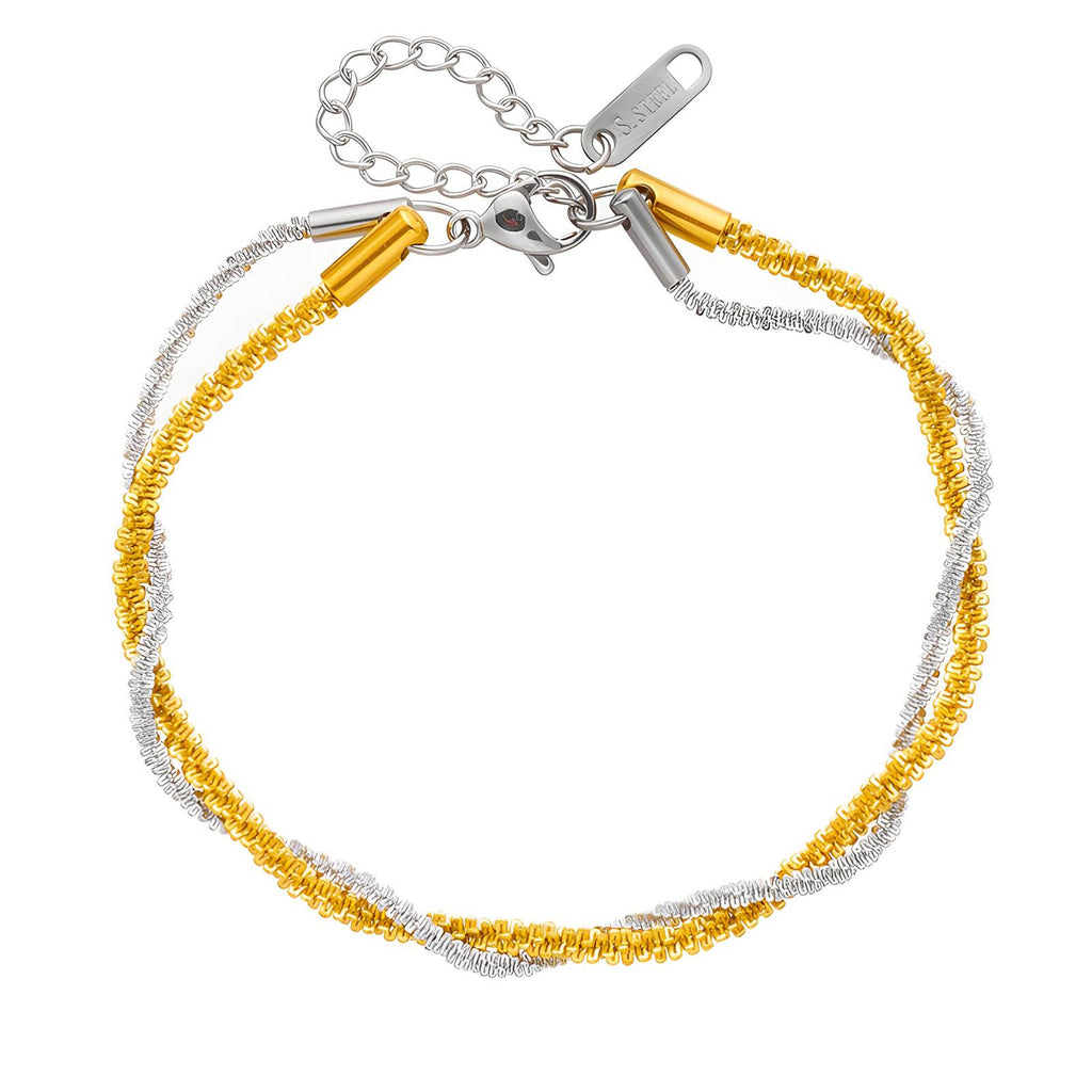 Bracelet, 18K Gold Plated Steel