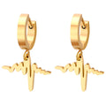 Earrings, 18K Gold Plated Steel
